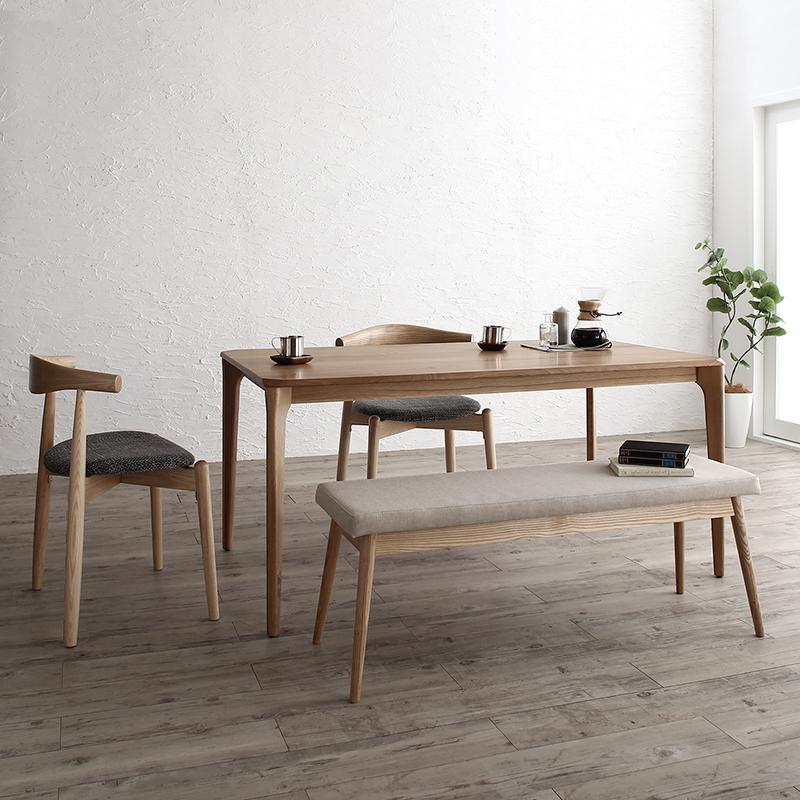 天然木オーク無垢材テーブル、北欧スタイルのダイニングテーブルセット 